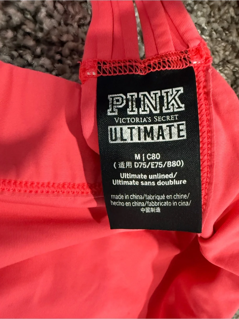 PINK Victoria's Secret Neon Pink Halter Swim Top